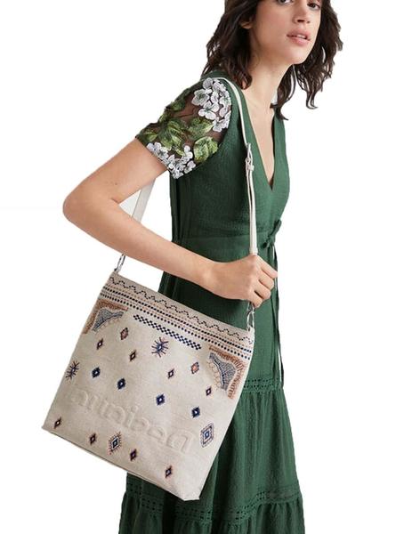 Bolso Desigual Butan Beige Mujer