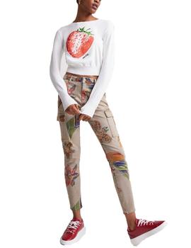 Pantalon Desigual Tropi Arena Mujer