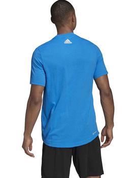 Camiseta Adidas D2M Logo Azul Hombre