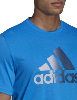 Camiseta Adidas D2M Logo Azul Hombre