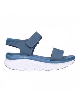 Sandalias Skechers D'Lux Walker N Block Azul Mujer