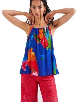 Blusa Desigual Rodas Azul Klein Mujer