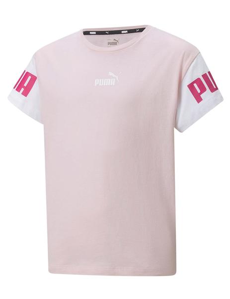 Camiseta Puma Power Colorblock Rosa Bco Ni a