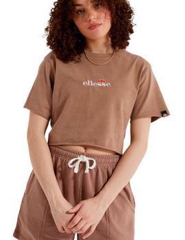 Camiseta Ellesse Celesi Cropped Marron Mujer