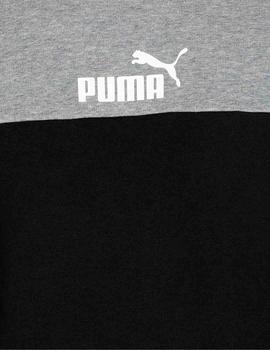 Sudadera Puma ESS+ Block  Negro/Gris/Bco Hombre