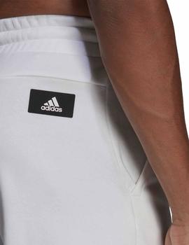 Pantalon corto Adidas M FI 3BAR Blanco/Verd Hombre