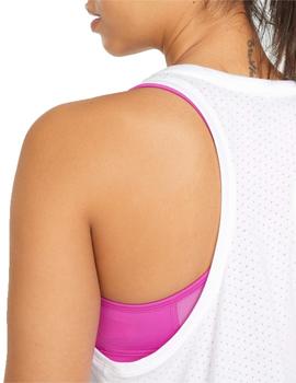 Camiseta Puma Train Logo Tank Blanco/Rosa Mujer