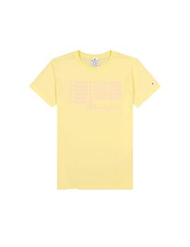 Camiseta Champion Cuello Caja Amarillo Mujer