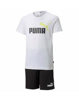 Set Puma Short Jersey Blanco/Negro Niño