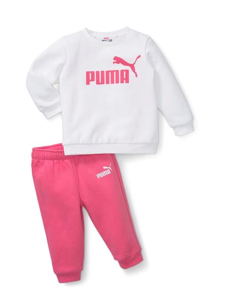 Chandal Puma Minicats ESS Crew Blanco Rosa Niña