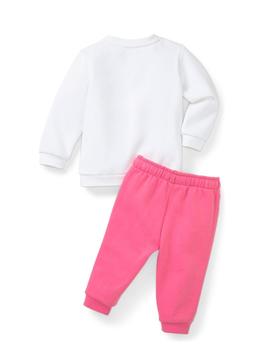 Chandal Puma Minicats ESS Crew Blanco Rosa Niña