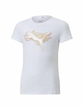 Camiseta Puma Alpha Tee G Blanco Niña