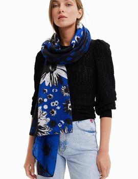 Foulard Desigual Daisy Pop Azul/Negro/Blanco