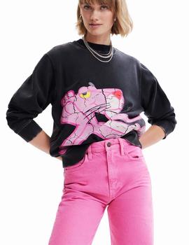 Sudadera Desigual Pink Panther Gris Mujer