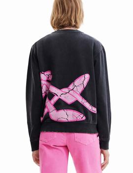 Sudadera Desigual Pink Panther Gris Mujer