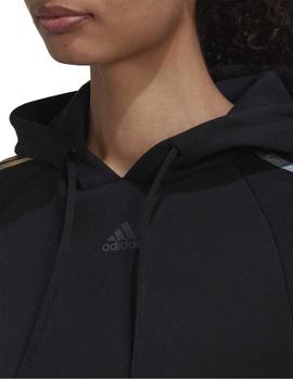 Sudadera Adidas W 3S AOP Negro Mujer