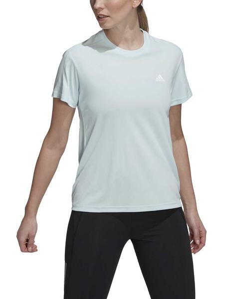 Llevar Resignación Remo Camiseta Adidas Run It W Azul mujer