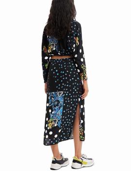 Vestido Desigual Dots Negro/Azul Mujer