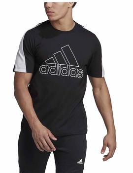 Camiseta Adidas M FI BOS Negro/Blanco Hombre