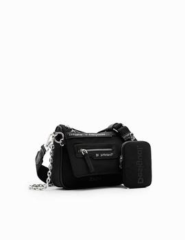 Bolso Desigual Poketis Guiza Negro Mujer