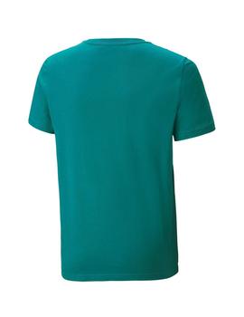 Camiseta Puma ESS+ 2 Col Logo Azul Verdoso Niño