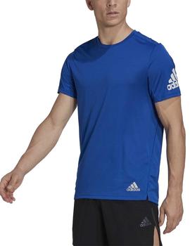 Camiseta Adidas Run It Azul Hombre