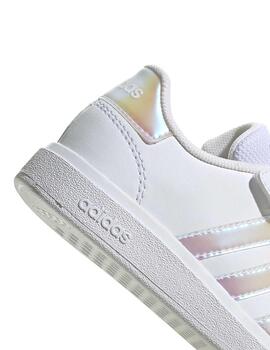 Zapatillas Adidas Grand Court 2.0 K Bco/Irisado