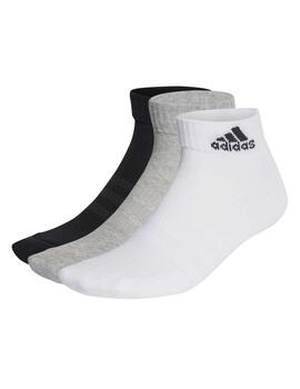 Calcetines Adidas C SPW ANK 3P Gris/Blanco/Negro