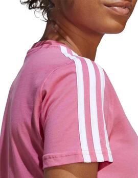 Camiseta Adidas W 3S Rosa/Blanco Mujer