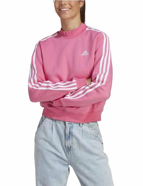 Sudadera Adidas W 3S SWT Rosa/Bco Mujer