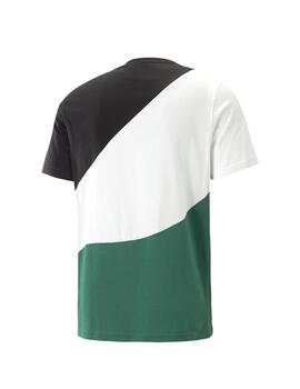 Camiseta Puma Power Cat Negro/Bco/Verde Hombre