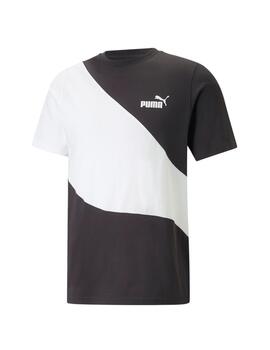 Camiseta Puma Power Cat Negro/Blanco Hombre