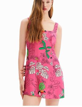 Vestido Desigual Damila Fucsia/Verde Mujer