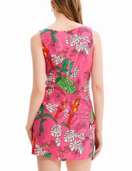 Vestido Desigual Damila Fucsia/Verde Mujer