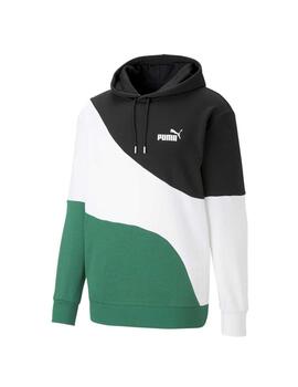 Sudadera Puma Power Cat Negro/Bco/Verde Hombre