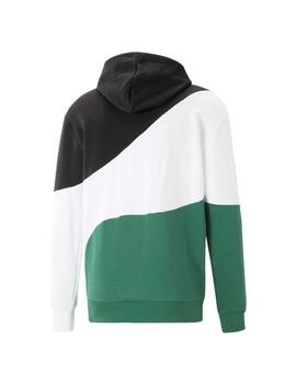 Sudadera Puma Power Cat Negro/Bco/Verde Hombre