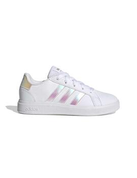 Zapatillas Adidas Grand Court 2.0 K Blanco/Irisado