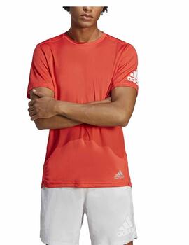 Camiseta Adidas Run It M Rojo Hombre