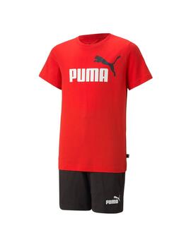 Set Puma Short Jersey Rojo/Negro Niño
