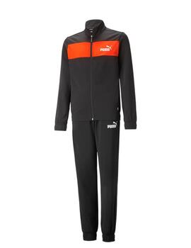 Chandal Puma Poly Suit CL B Negro/Naranja Niño