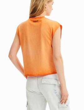 Camiseta Desigual Planet Naranja Mujer