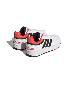 Zapatillas Adidas Hoops 3.0 K Bco/Negro/Rojo