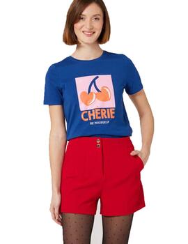 Camiseta Naf Naf Ocherie MC Azul Mujer