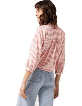 Camisa Naf Naf Handace 3/4 Rojo/Crudo Mujer