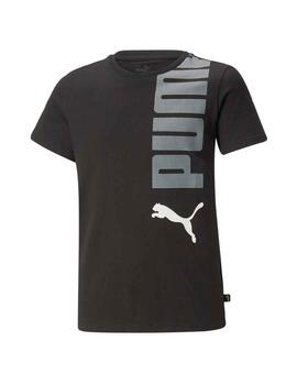 Camiseta Puma ESS+ Logolab Negro Niño