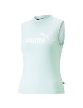 Camiseta Puma ESS Slim Logo Tank Verde Mujer