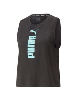 Camiseta Puma Fit Tri-blend SM Negro Mujer