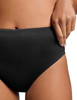 Braga de Bikini Puma Ribbed High Waist Negro Mujer