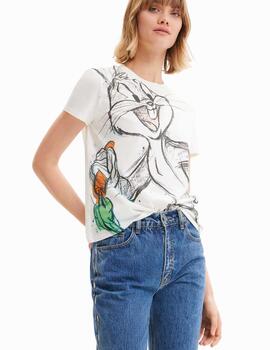 Camiseta Desigual Bugs Carrot MC Blanco Mujer