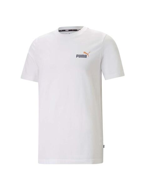 Camiseta Puma ESS+ 2 Col Small Log Blanco Hombre